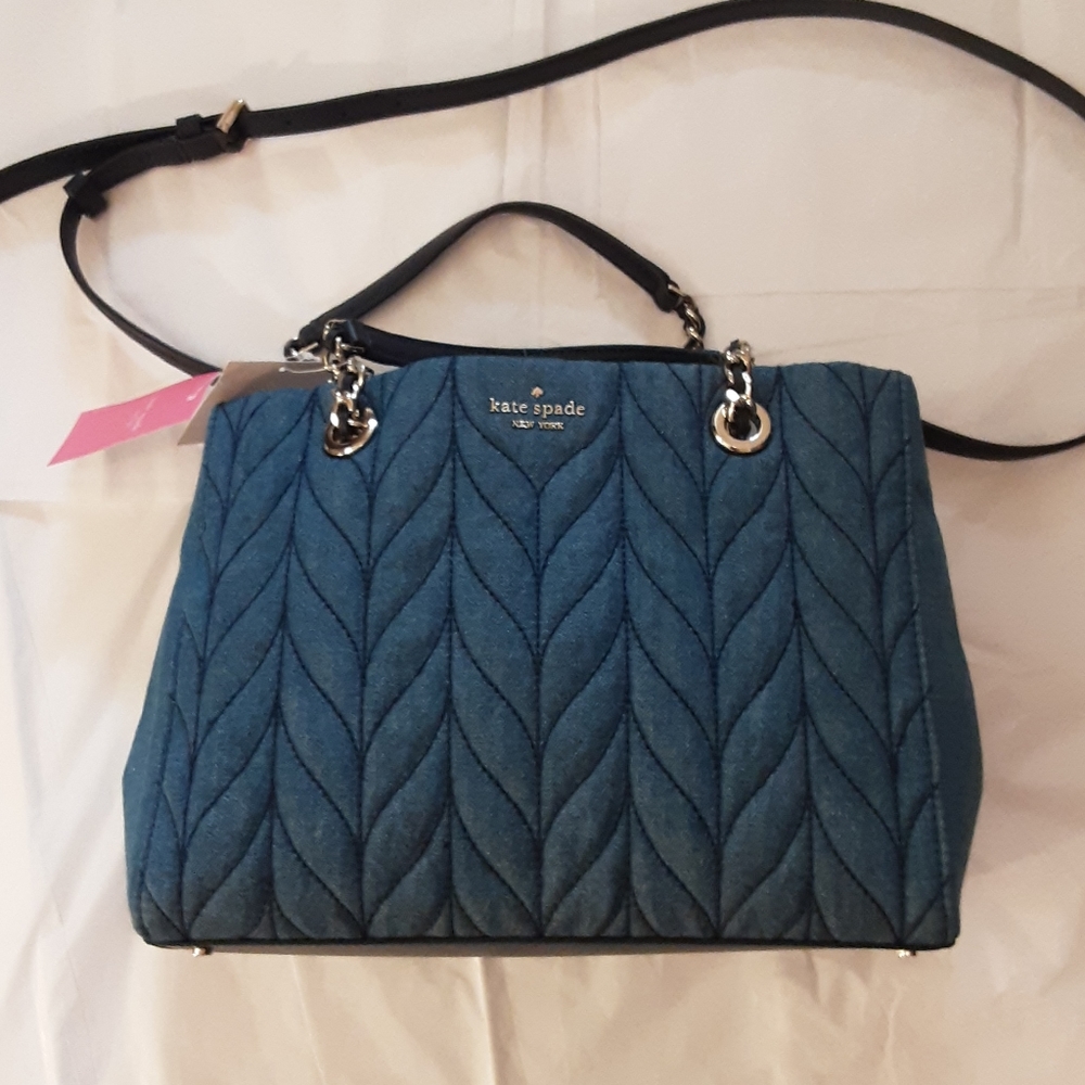 NWT Kate Spade meena briar lane quilted denim Bag